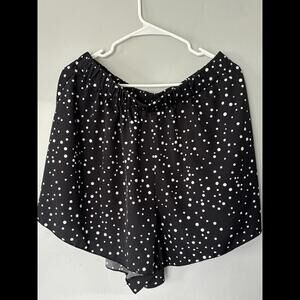 Women’s Black White Polka Dot Paperbag Shorts